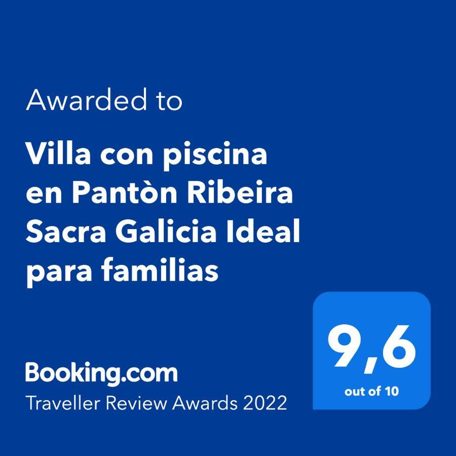Villa Con Piscina En Panton Ribeira Sacra Galicia Ideal Para Familias Luaran gambar